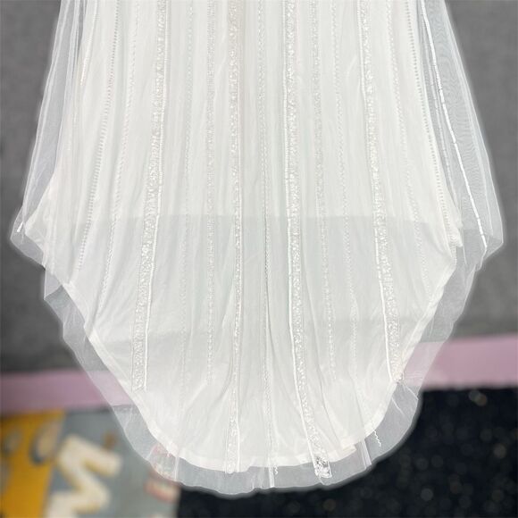 Lulus Stunning Vow White Beaded Sequin Maxi Dress Size L NWT - Picture 13 of 16